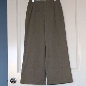 SPANX Women's Stretch Twill Cropped Wide Leg Pull-on Pants In Olive Green